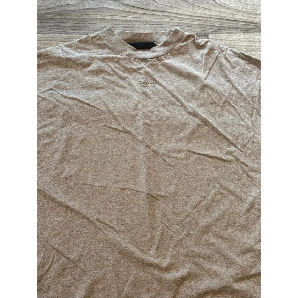 Fear of God Essentials Mens XXL Oatmeal Heather Long Sleeve Shirt FOG Cotton - Picture 5 of 12